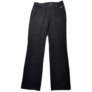 VTG HARLEY DAVIDSON BOOTCUT Women 10R x‎ 32 Black Denim Jeans Made In USA